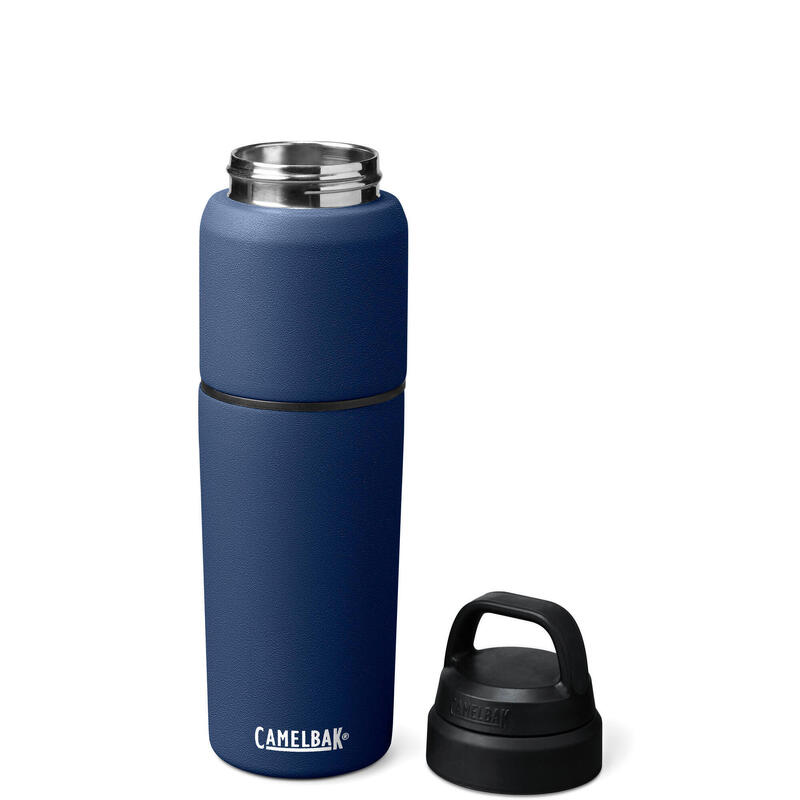 MultiBev 二合一不銹鋼真空保溫水樽連水杯 0.65公升 - 深藍