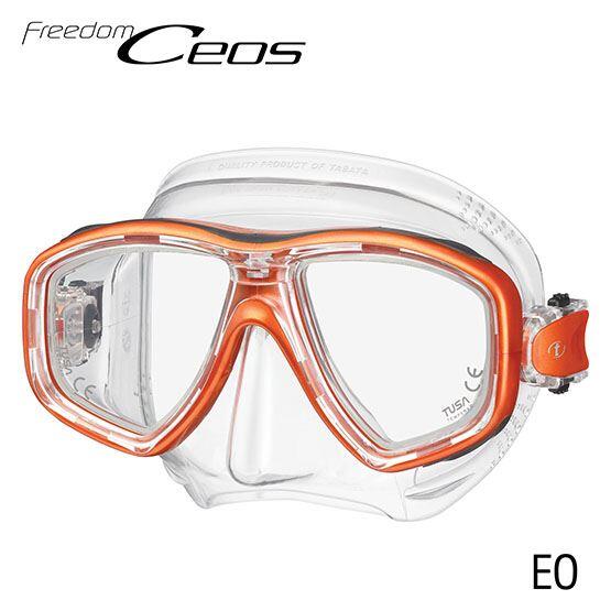 Freedom Ceos M-212 透明硅膠框潛水面鏡 (EO) - 橙色