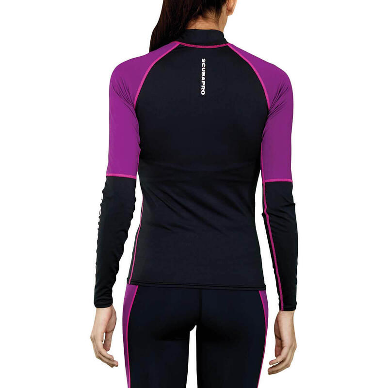 女裝UPF 50 防曬潛水/衝浪衣 - 黑紫色