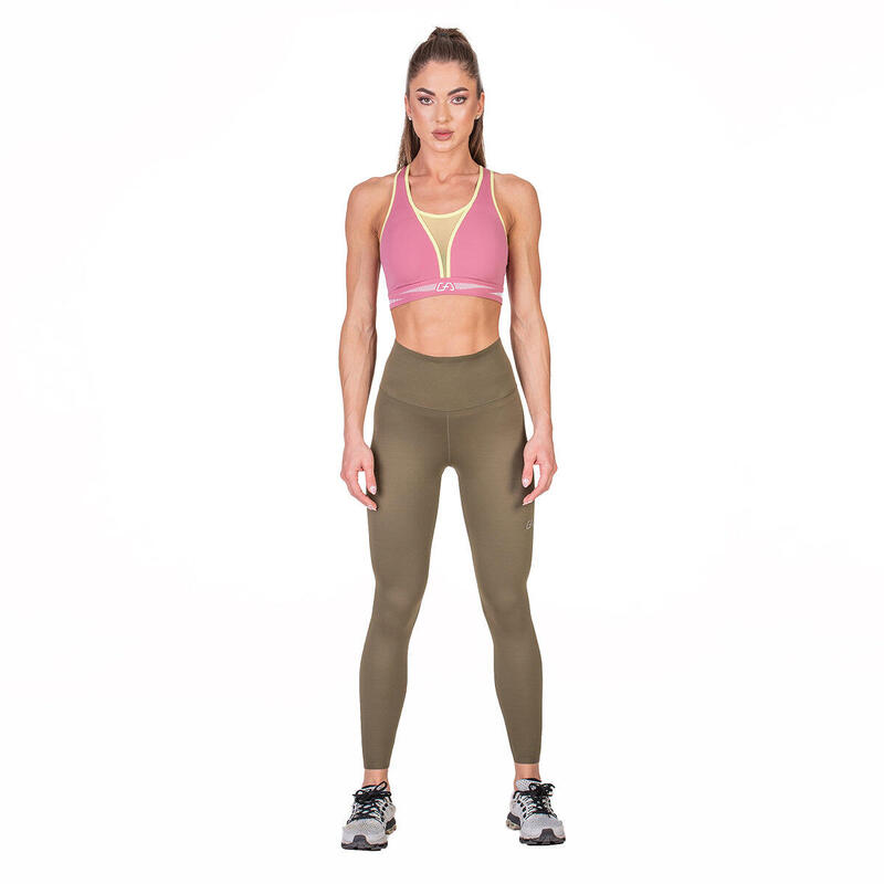 Women Reversible High-Waist Breathable Activewear Mesh Legging - OLIVE GREEN