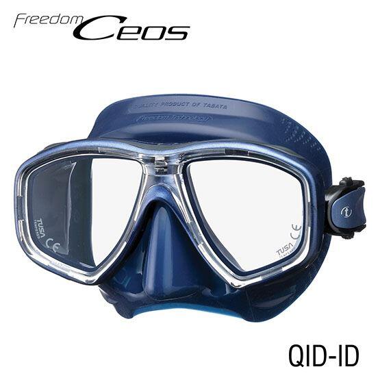 Freedom Ceos M-212 黑色硅膠框潛水面鏡 (QID-ID) - 水藍色
