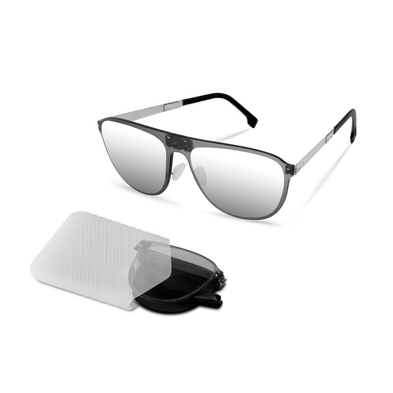 光輪 O009系列成人中性摺疊式太陽眼鏡 - 銀