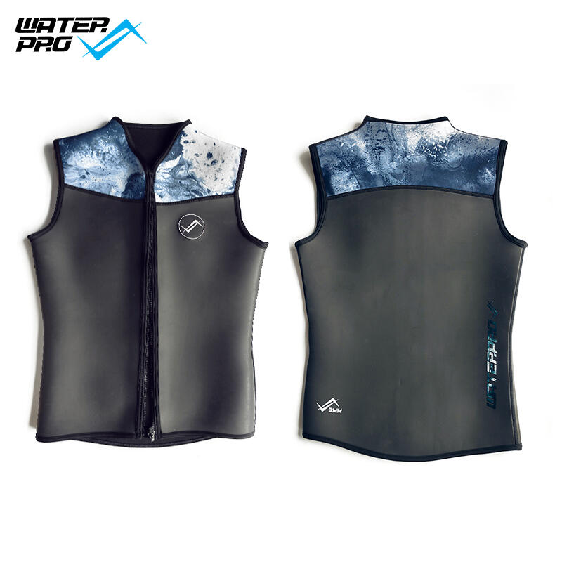 3mm Printed Man Scuba Diving Vest - Black