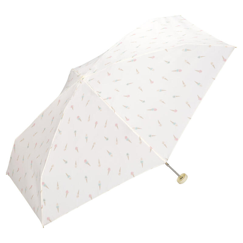 雪糕圖案縮骨雨傘 - 米白色