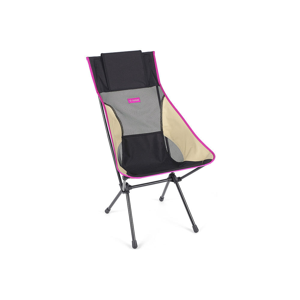 Sunset Foldable Camping Chair - Black x Khaki x Purple