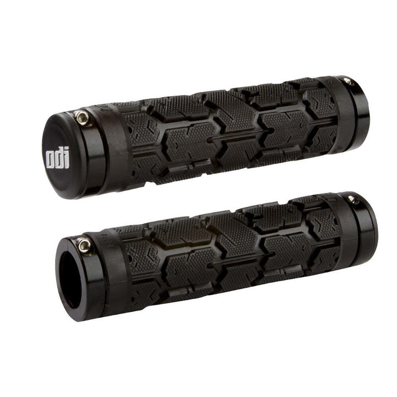 ROGUE  MTB BICYCLE LOCK ON GRIPS - BLACK/BLACK CLAMPS