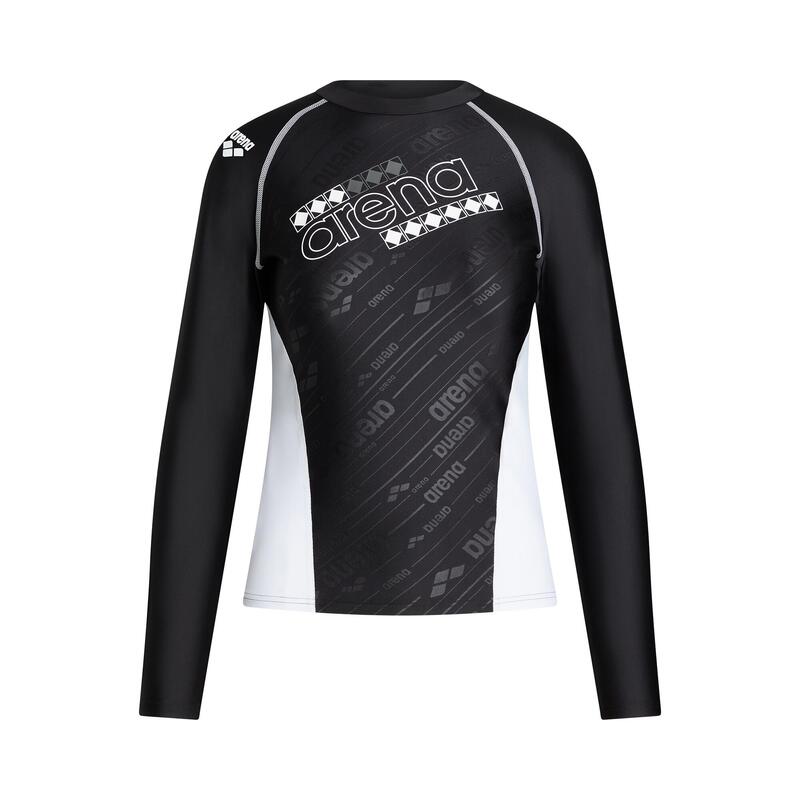 ASIAN RANGE 50TH DIAMOND LADIES LONG SLEEVE SUN PROTECTION TOP - BLACK