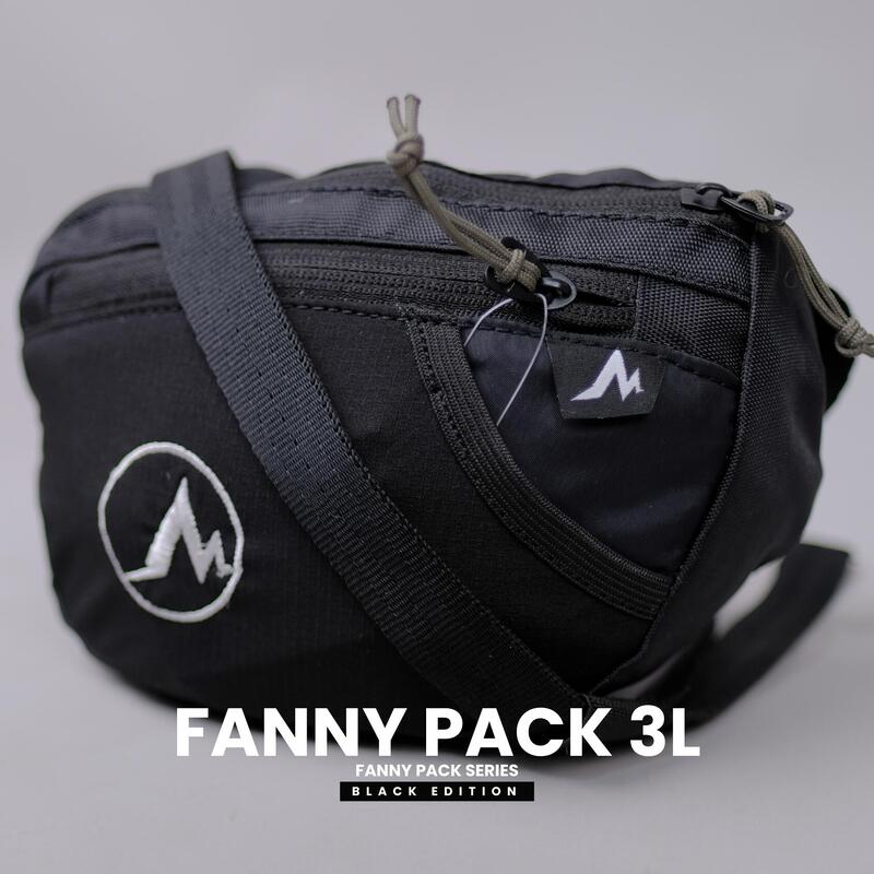 Unisex Ultralight Hiking Fanny Pack 3L - Black