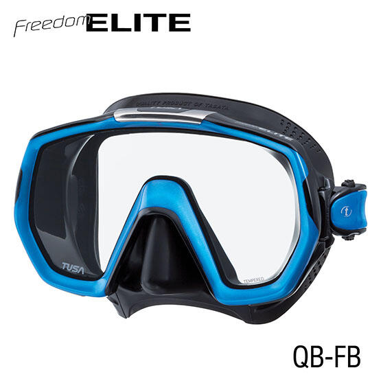 Freedom Elite M1003 黑色硅膠框潛水面鏡 (QB-FB) - 藍色