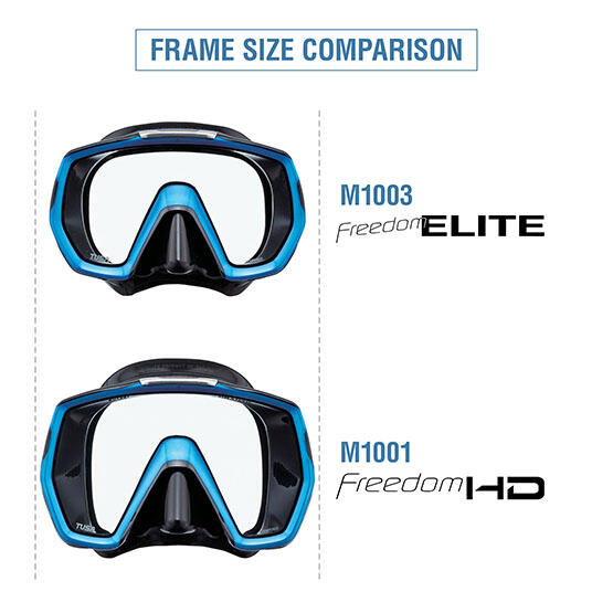 Freedom Elite M1003 Black Silicone Diving Mask (QB-FB) - Blue