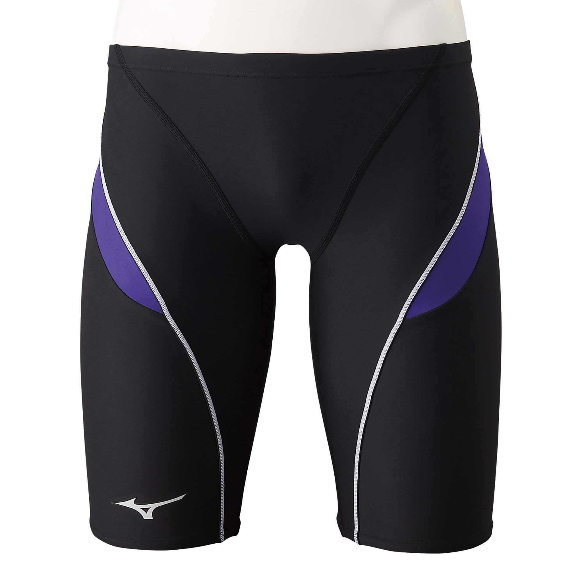 Swimming Exer Suits Half Spats - Black/Violet