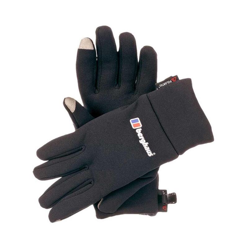 Touch Screen Glove Adult Trekking Stretch and Touchscreen Gloves - Black