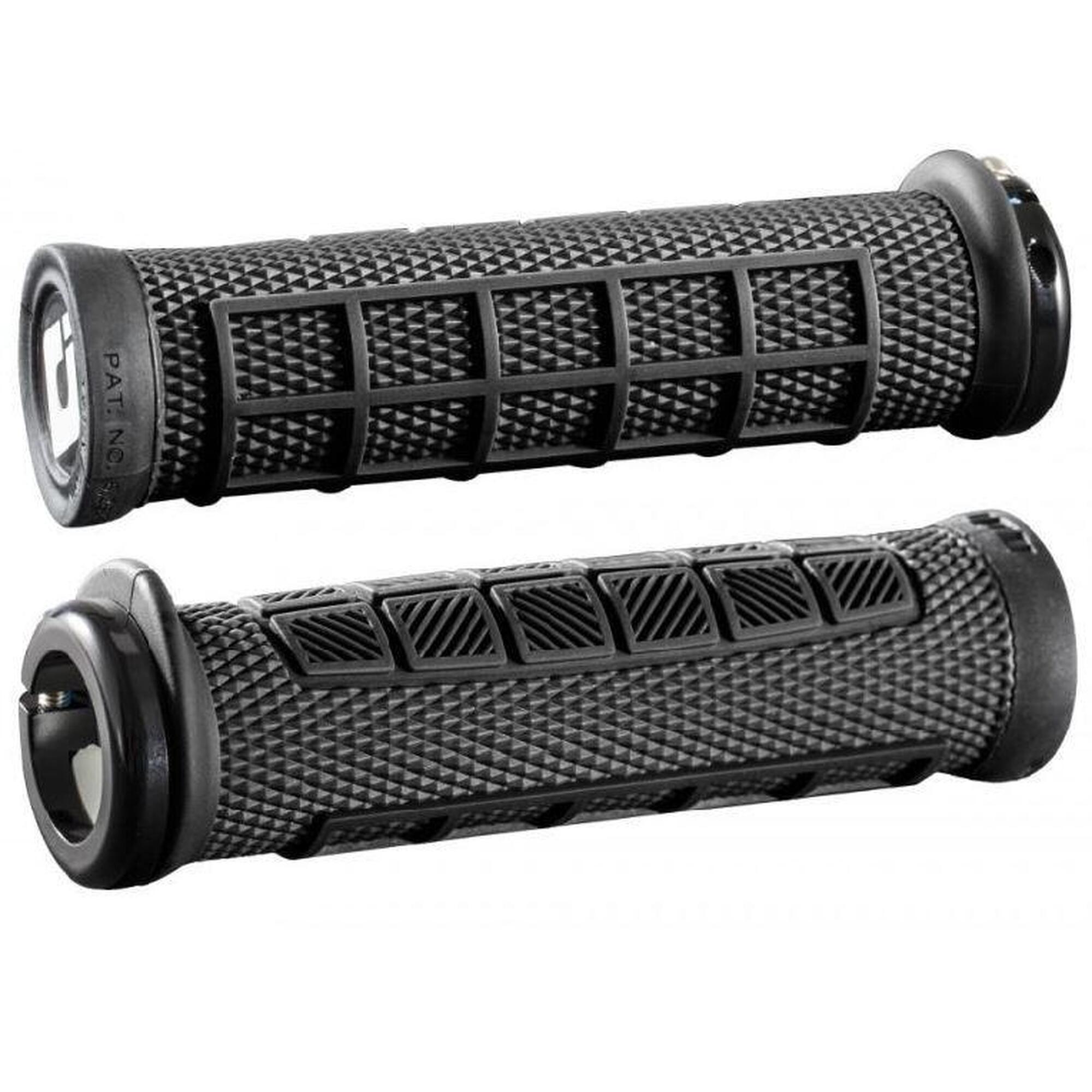 ELITE PRO V2.1 MTB BICYCLE LOCK ON GRIPS - BLACK/BLACK