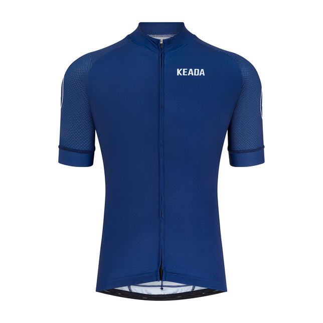 Pánsky cyklistický dres Essential s krátkym rukávom – tmavomodrá