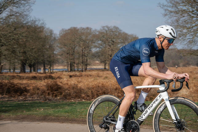 Mens Essential Short Sleeved Cycling Jersey - Navy 4/5