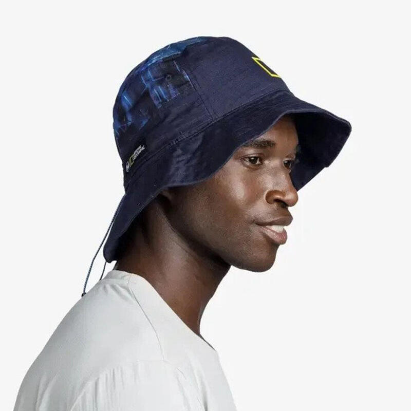 Sun Bucket Hat 國家地理雜誌特別版成人中性登山健行漁夫帽 - 藍色