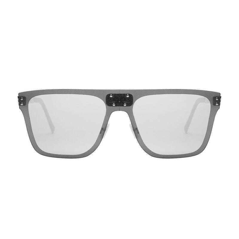 WIND O003 Adult Unisex Folding Sunglasses - Matte Black / Silver Mirror