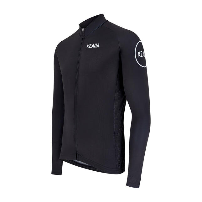 Womens Essential Long Sleeved Cycling Jersey - Black 2/5