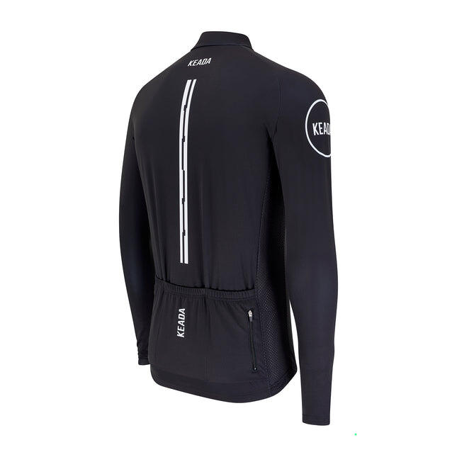 Womens Essential Long Sleeved Cycling Jersey - Black 3/5