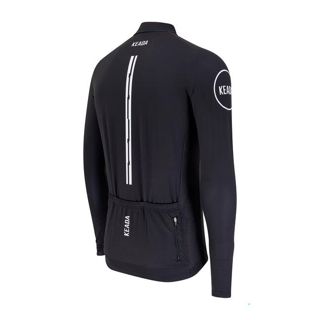 Maillot de cyclisme essentiel à manches longues pour femmes - Noir