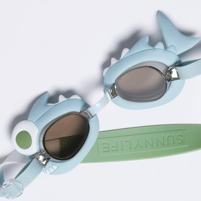 Khaki Shark Tribe Mini Swim Goggles - Blue