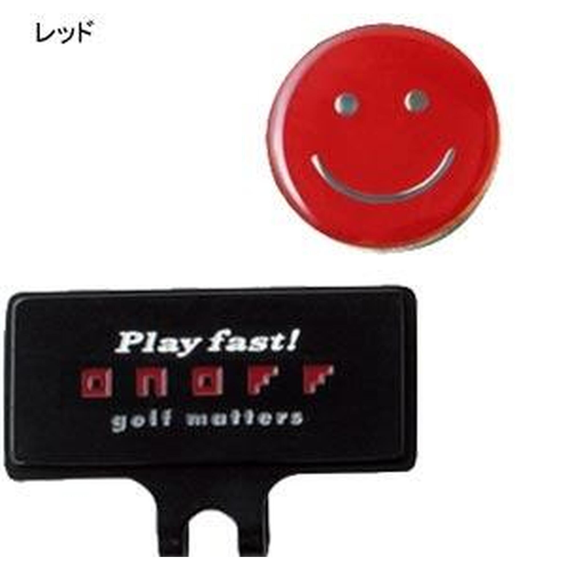 HAPPY FACE GOLF BALL MARKER - RED