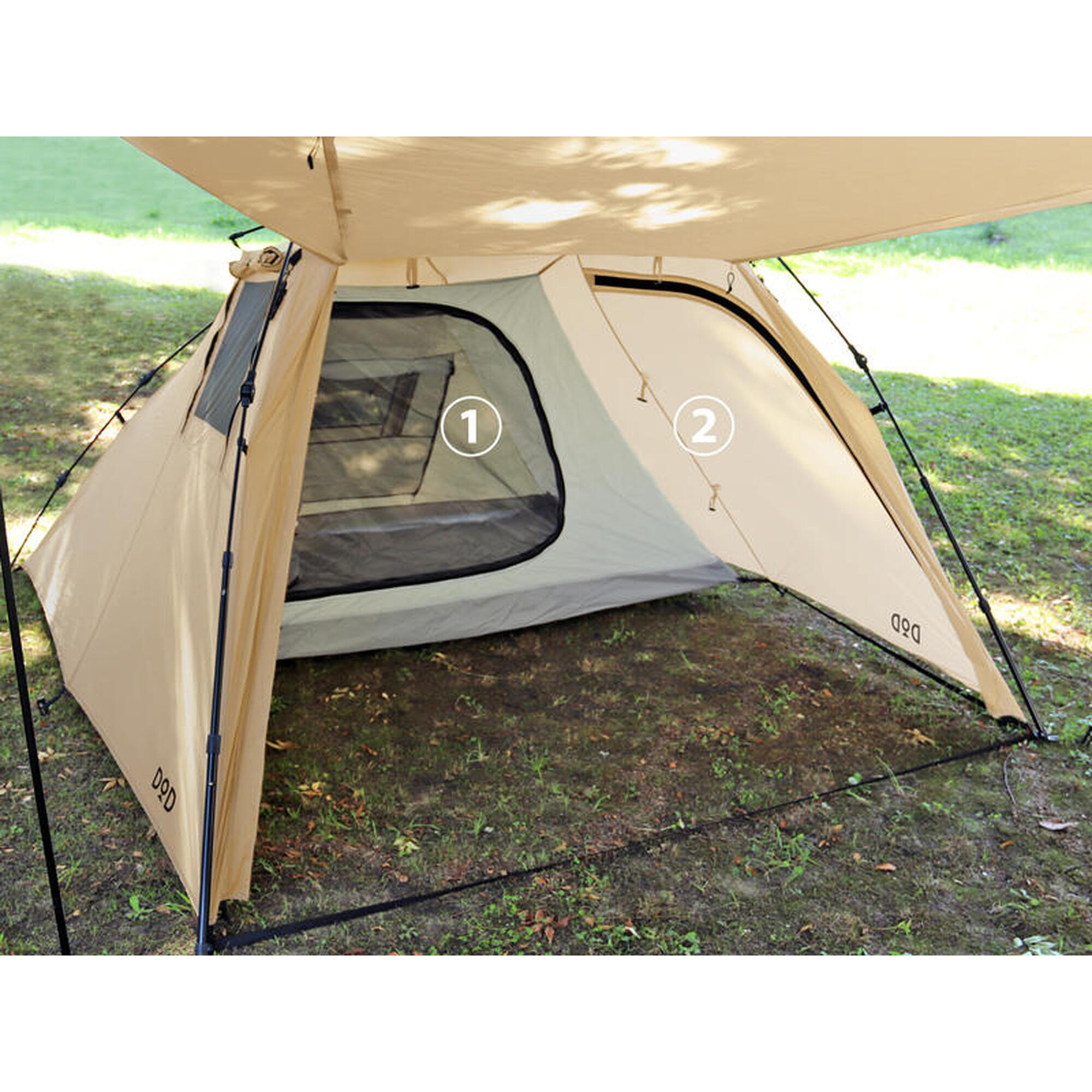 Rider's Bike In T2-466-TN 2 Person Camping Tent - Tan