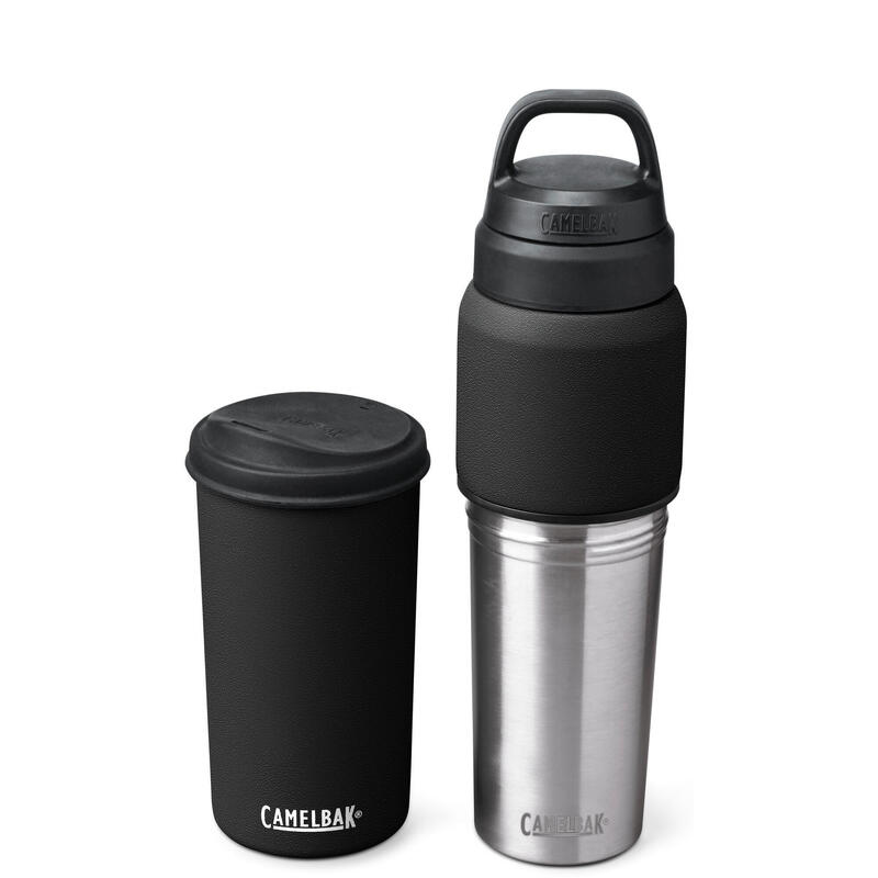 Multibev Insulated Stainless Steel Bottle with Cup 0.65L - Black