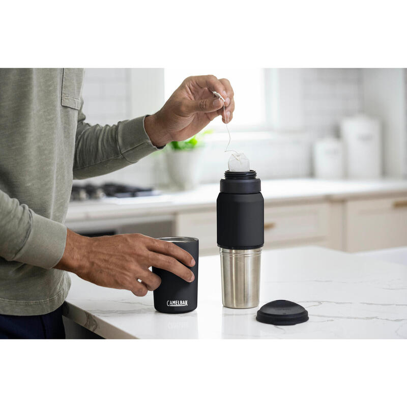 Multibev Insulated Stainless Steel Bottle with Cup 0.65L - Black