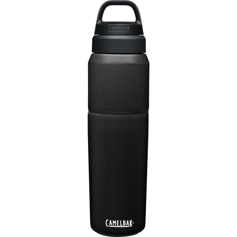 Multibev Insulated Stainless Steel Bottle with Cup 0.65L - Black