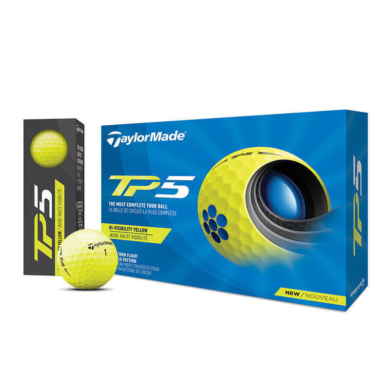 TP5 高爾夫球五層球 (12粒) - 黃色