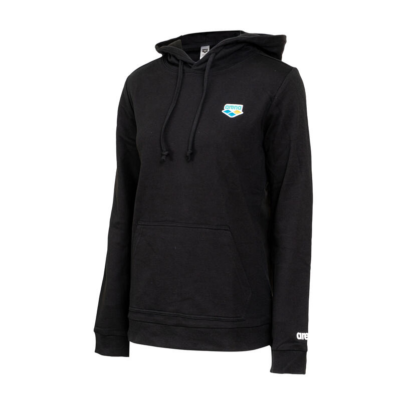 LADIES BEDGE LOGO PULLOVER HOODIE - BLACK