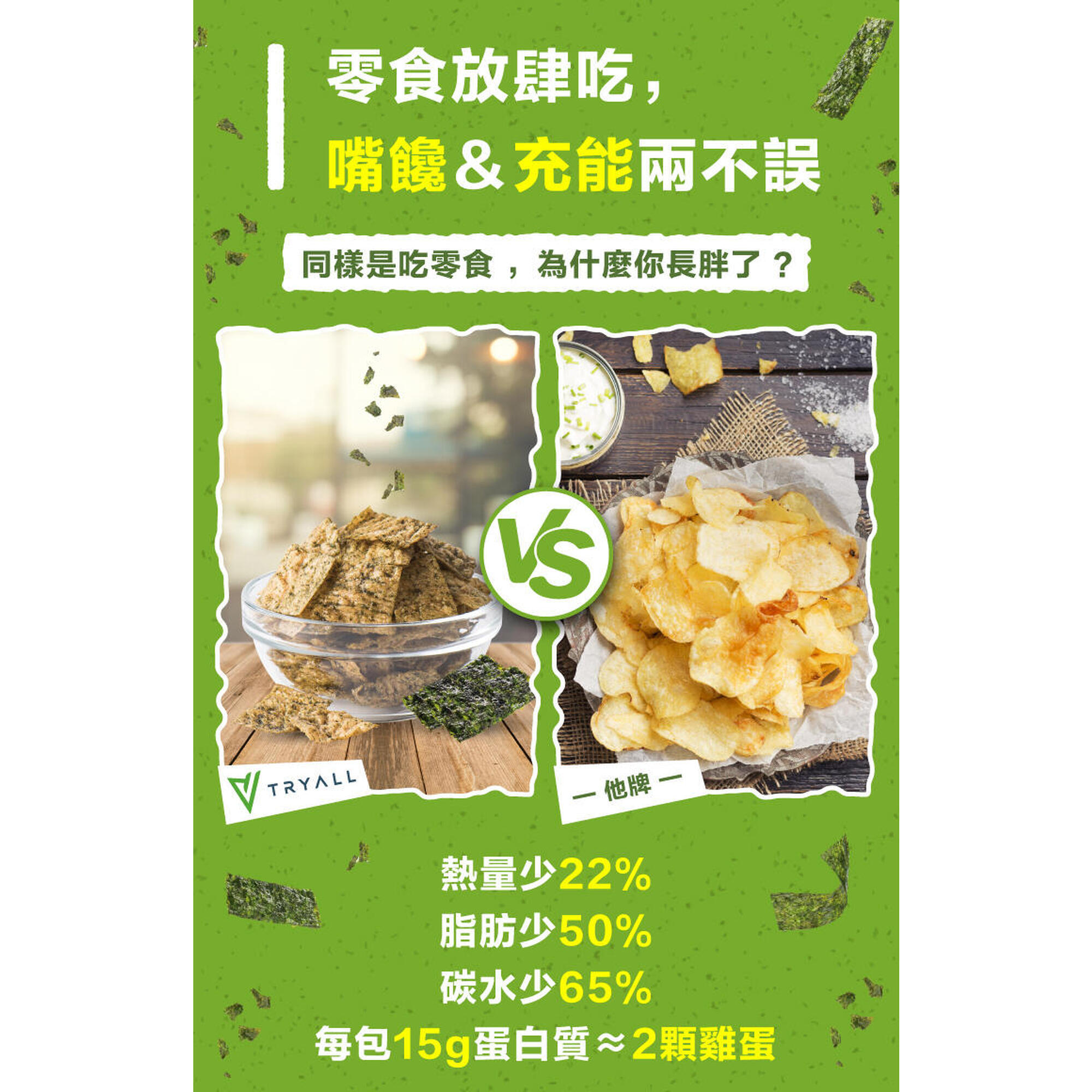 Protein Soy Chips (8 packs) - Seaweed