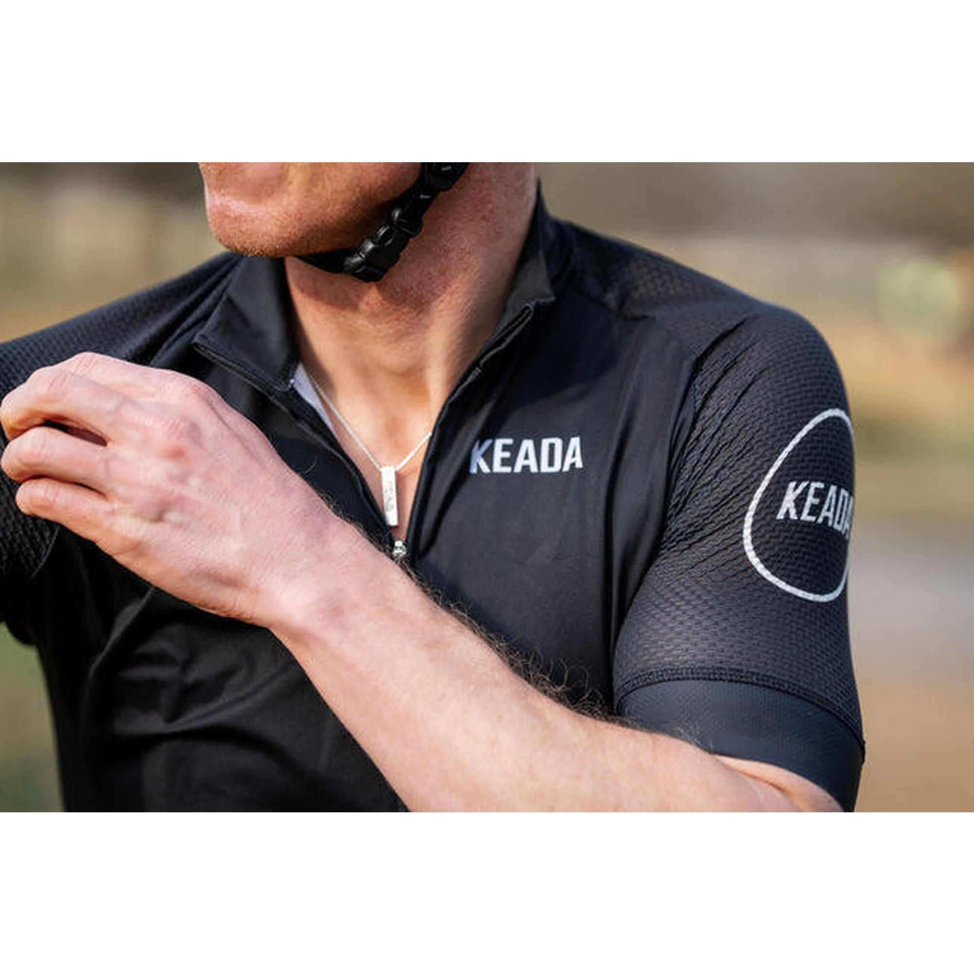 Maillot de cyclisme essentiel à manches courtes pour hommes - Noir