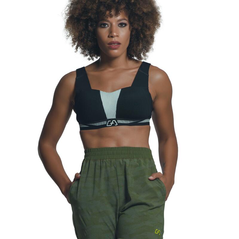 Women Printed Long Sweatpants with Zipper - GREEN