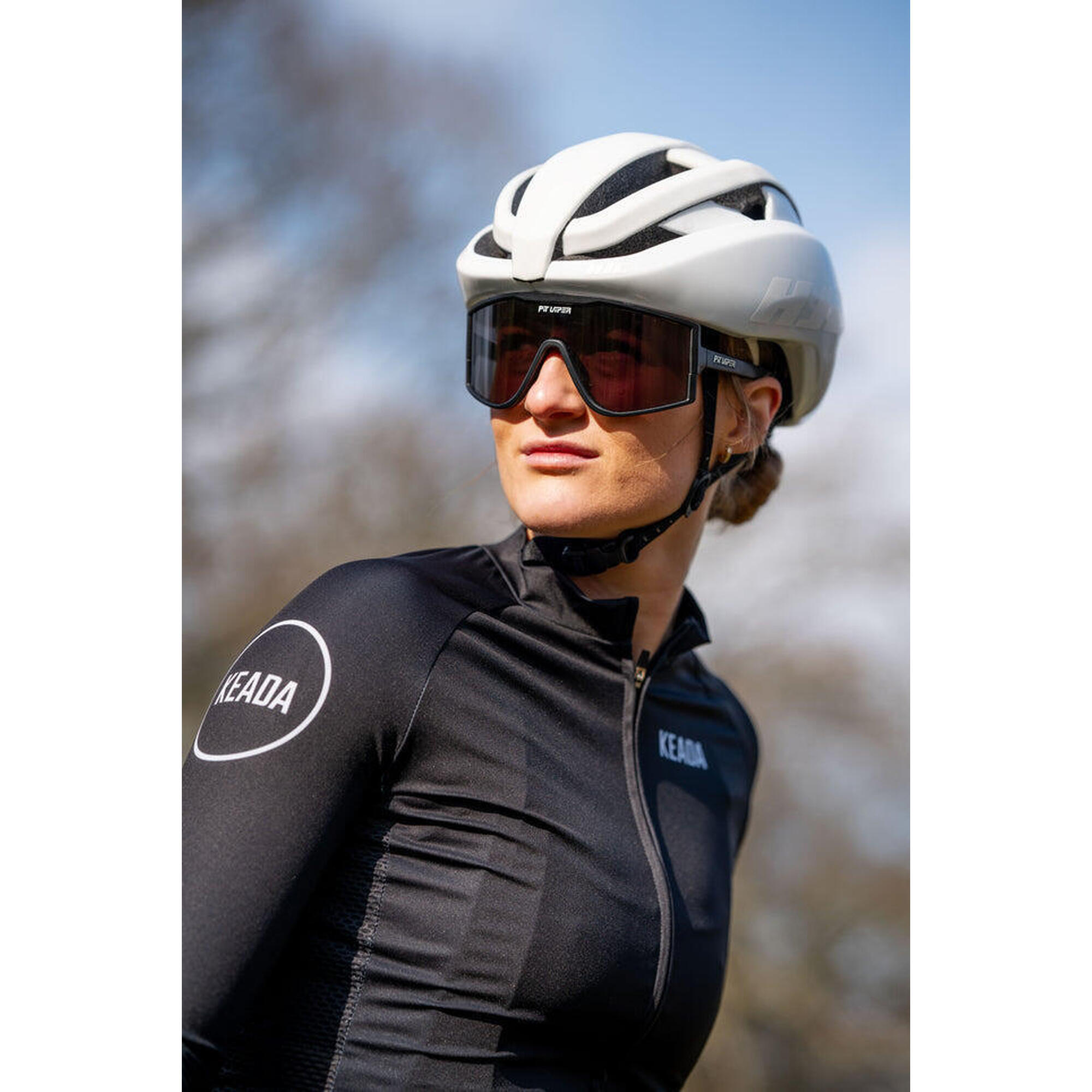 Maillot de cyclisme essentiel à manches longues pour femmes - Noir