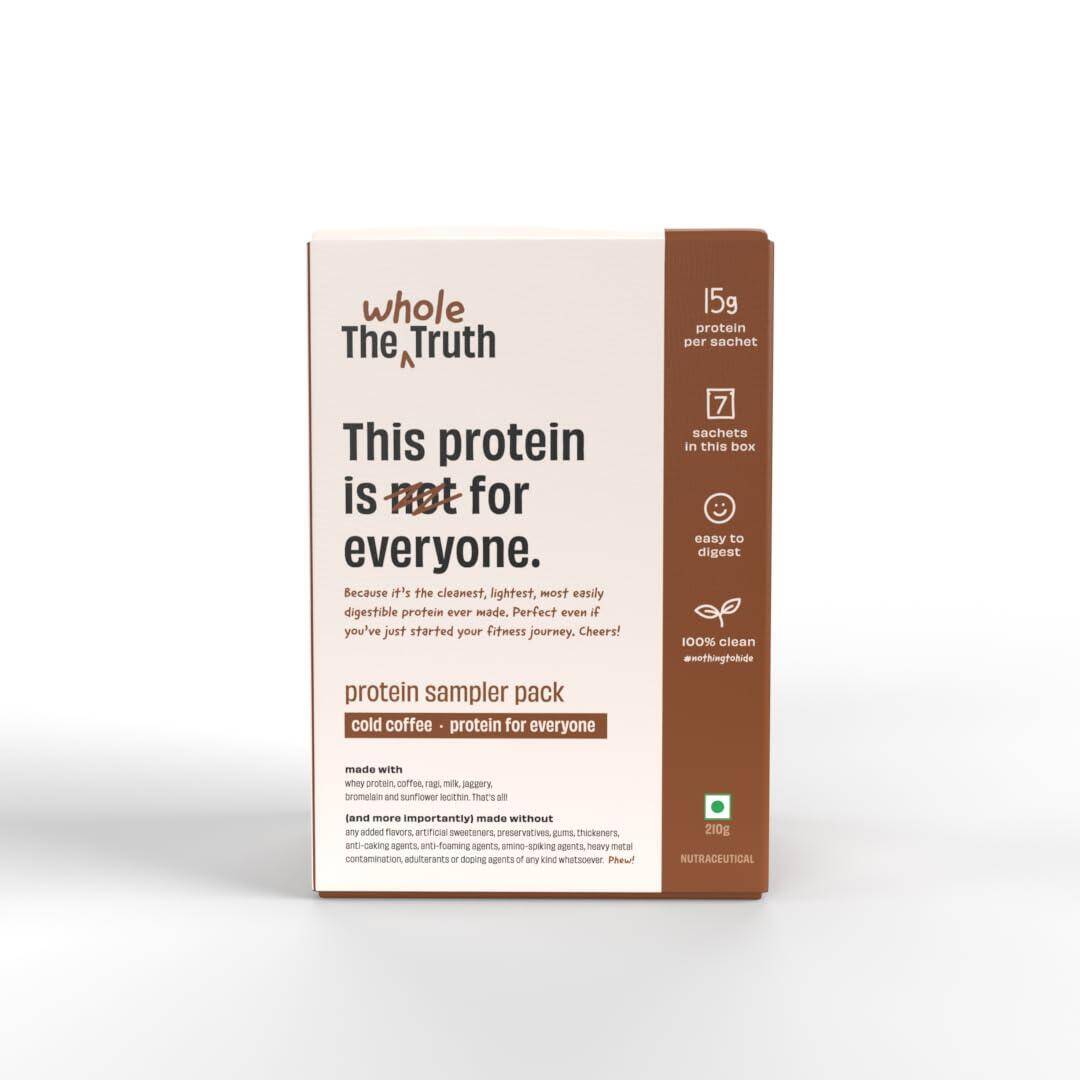 The Whole Truth Protein Powder Sampler Pack Cold Coffee 15g protein Pack of 7 -  1