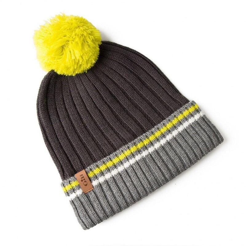 Unisex Offshore Knit Beanie – Graphite/Yellow