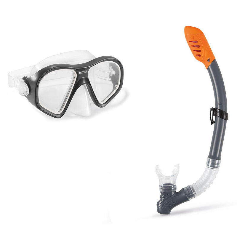 Reef Rider Snorkelling Kit Set (Aged 14+) - Grey/Orange