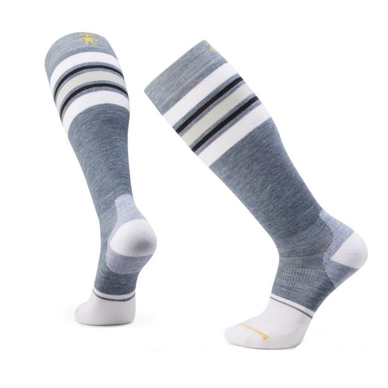 (02154) 男裝條紋超彈性滑雪小腿襪 - 藍色