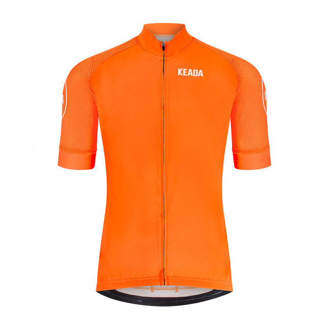 Womens Essential Short Sleeved Cycling Jersey - Orange 1/5