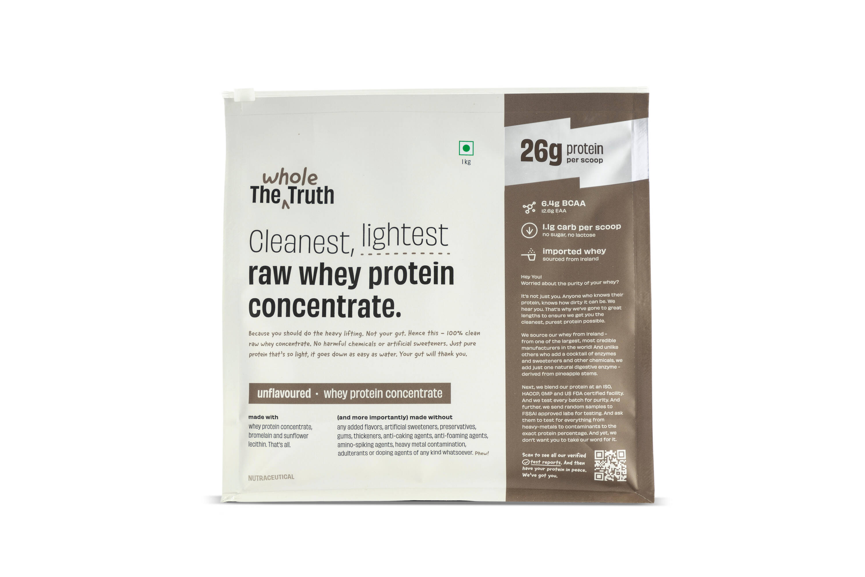 The Whole Truth Protein powder Unflavoured Concentrate 26g Protein -  1