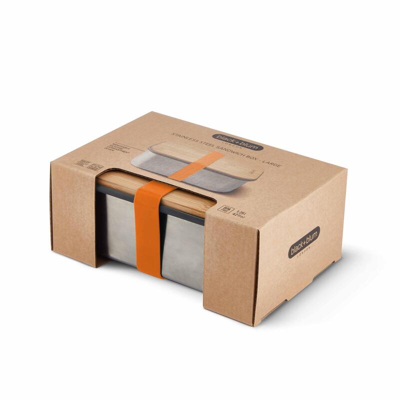 Stainless Steel Sandwich Box (SS+Bamboo) 42oz (1250ml) - Orange