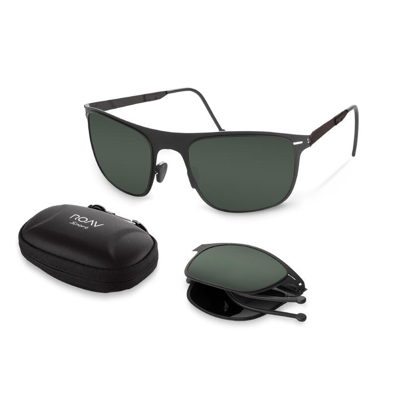 Skylander Z005 Adult Unisex Folding Sunglasses - Black/Green