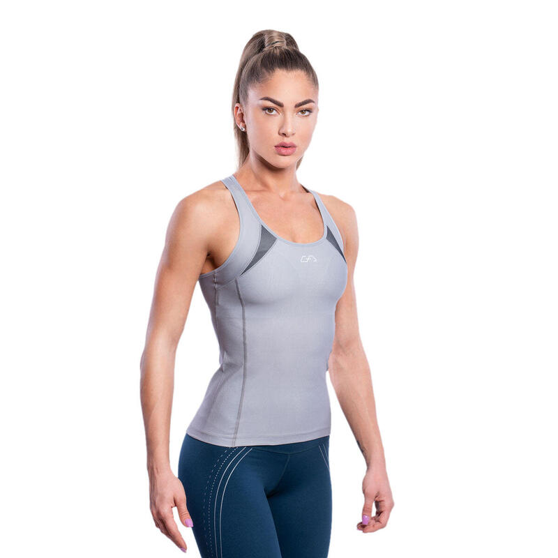 女裝修身速乾功能健身跑步運動背心 - 深灰色