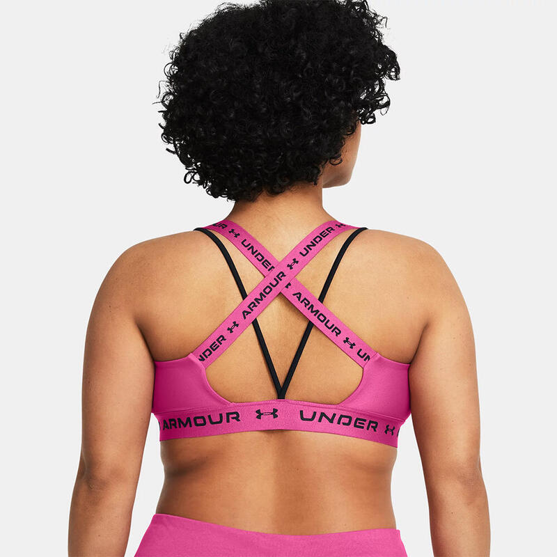 Brassiere Under Armour Femme Dos Croisé Rose