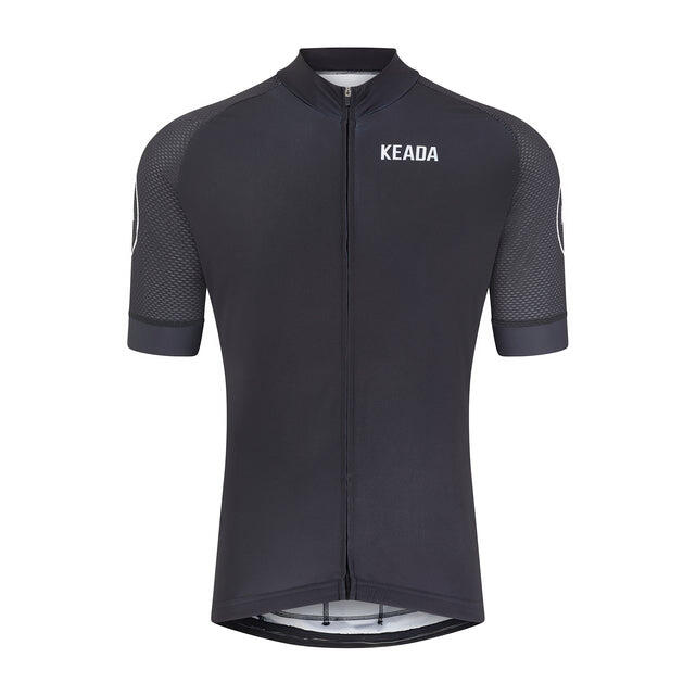 Mens Essential Short Sleeved Cycling Jersey - Black 1/5