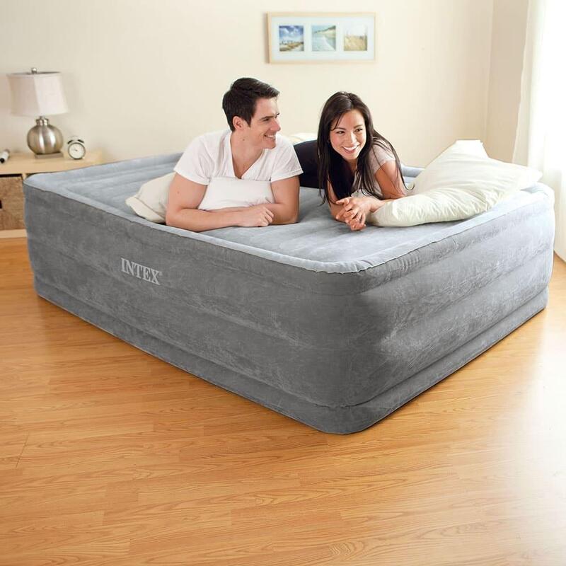 Queen Comfort-Plush Airbed With Fiber-Tech Rp - GREY