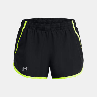 Pantaloncini Donna Under Armour Ua Fly-by Nero & Giallo Fluo