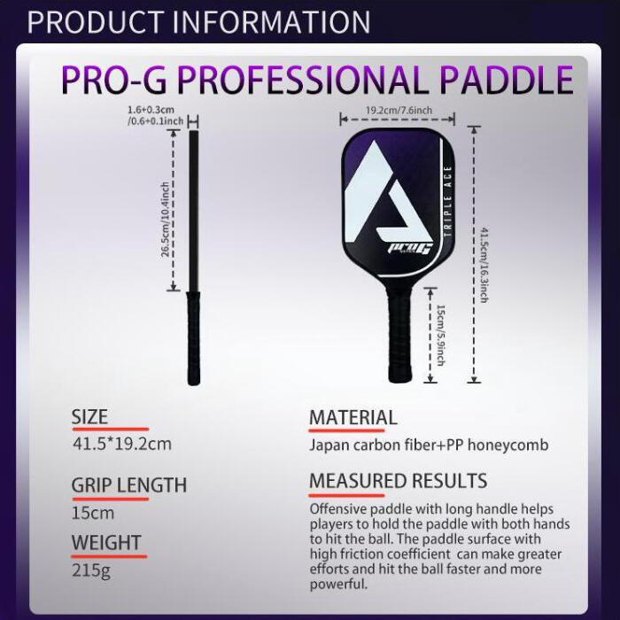 USAPA APPROVED CARBON FIBER PICKLEBALL PADDLE PRO-G - Black